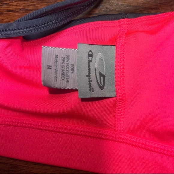 Sports Bra Racerback Pink Workout Bra Clasp Closure Double Straps, Size Medium - Picture 7 of 7